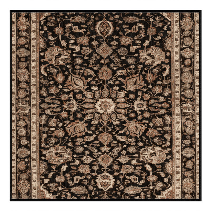 Tapis brun lavable à la machine, Carré 4 pi