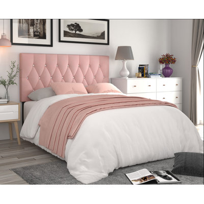 Ameer Velvet Upholstered Panel Headboard