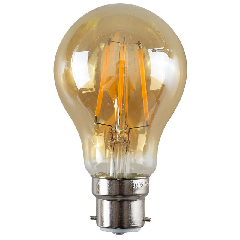 A60 LED B22 Bayonet Cap 4W Bulb 3 Pack