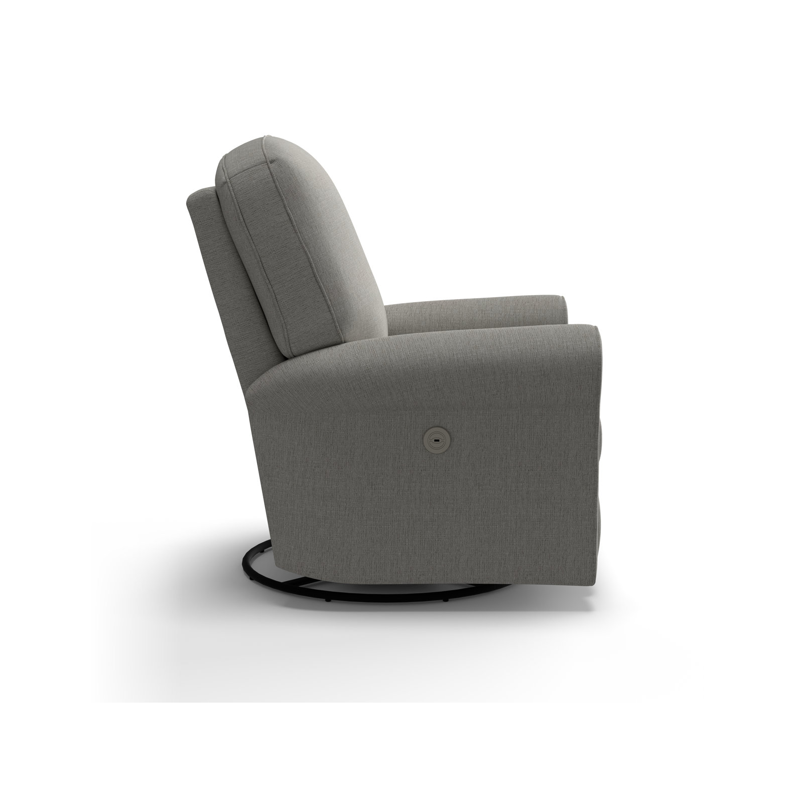 Anastasia Upholstered Swivel Reclining Glider, Radical Dove Performance Chenille