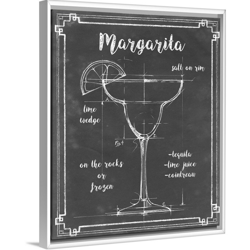 Mixology VI - Impression sur toile, H 21,7 po x l 17,7 po x P 1,75 po, Cadre flottant blanc
