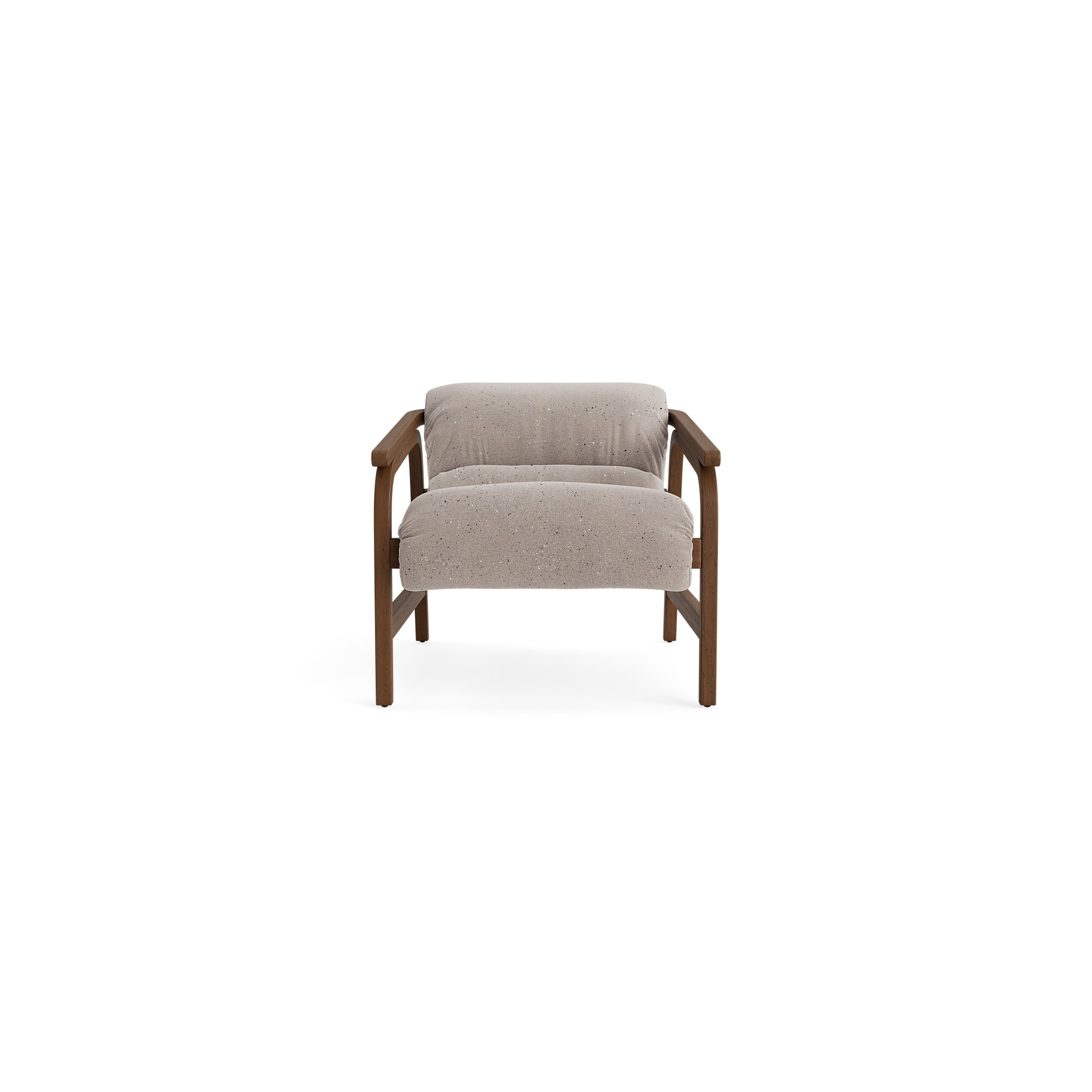 Cellire Chair, Stone Linen, Walnut/Medium Brown Wood