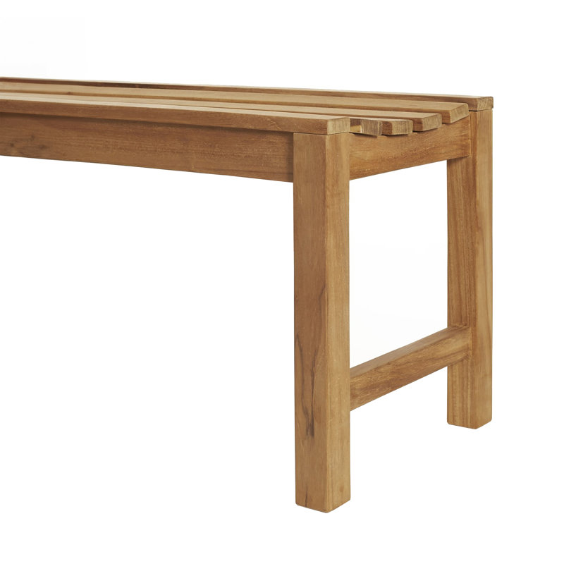 Banc de douche en teck, H 17,75 po x l 70,75 po x P 15,75 po