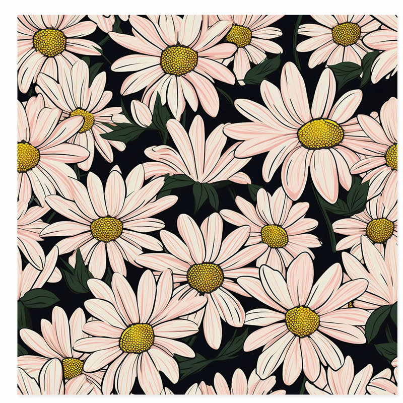 Floral Daisy Flowers, reproduction d'art moderne sans cadre, H 10 po x l 10 po