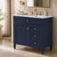 Meuble-lavabo moderne de 91 cm (36 po) avec lavabo simple, meuble de rangement pour salle de bain, lavabo de table, 2 tiroirs et 1 tiroir à bascule, bleu-1614044669
