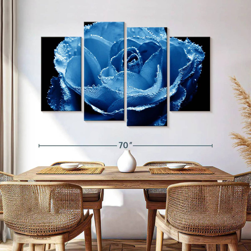 Harnek Misty Blue Rose, 42" H x 68" W