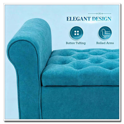 Banc d'appoint élégant avec accoudoirs roulés