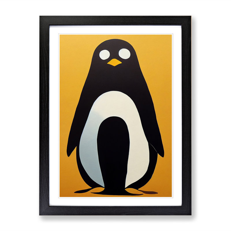 CAN-V0523-1799X Penguin Abstract - Wrapped Canvas Print, Black, 34cm H x 25cm W x 2cm D