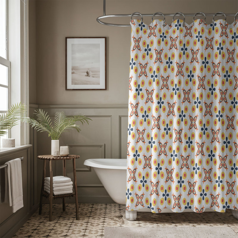 Rideau de douche Tile Blue - Premium, H 74 po x l 71 po