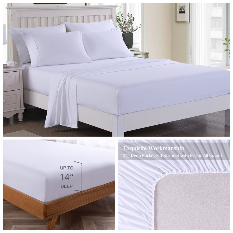 Microfiber Sheet Set, King, White