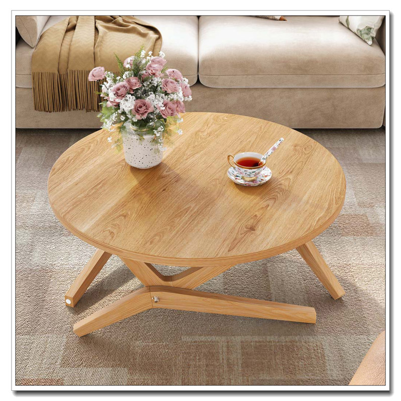 Table basse ronde 2-en-1 avec transformateur