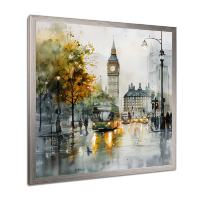 Rainy Views Of Big Ben In London I - City London Print Wall Art