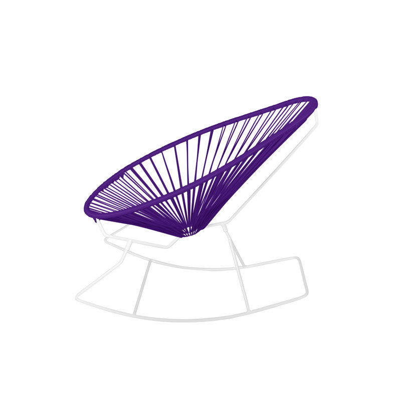 Chaise berçante intérieure / extérieure Acapulco, Mauve / Blanc