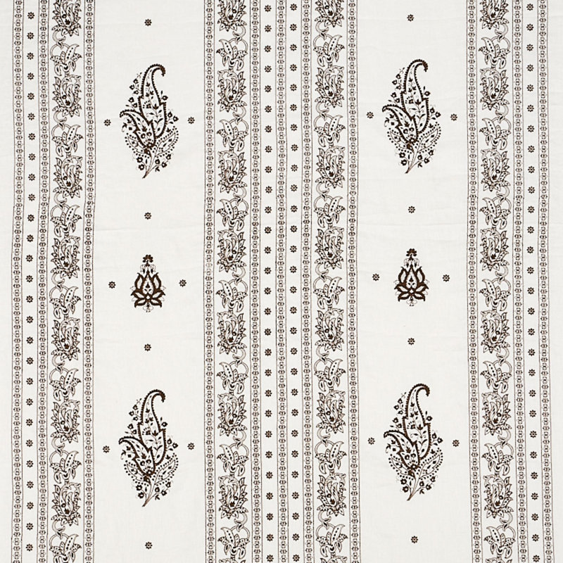 Tissu de broderie en lin Jaipur, Marron