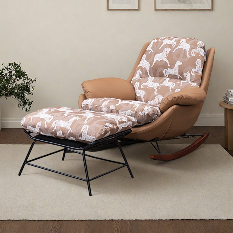 Chaise berçante simple avec repose-pieds
