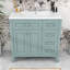 Meuble-lavabo autoportant avec lavabo en céramique, 3 tiroirs et armoire de rangement-977940261