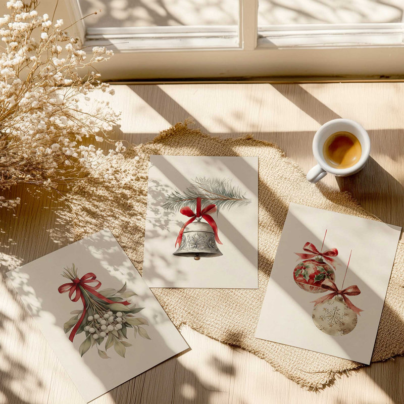 Ensemble de 3 estampes Tinsel & Tidings, H 10 po x l 24 po