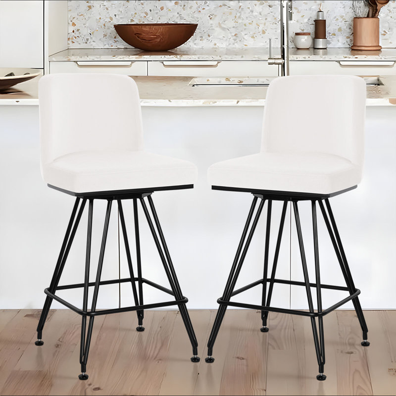 Tabouret de bar 26 po Bram, Blanc, 3