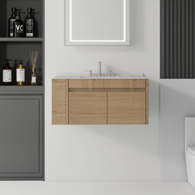 Meuble-lavabo flottant avec lavabo