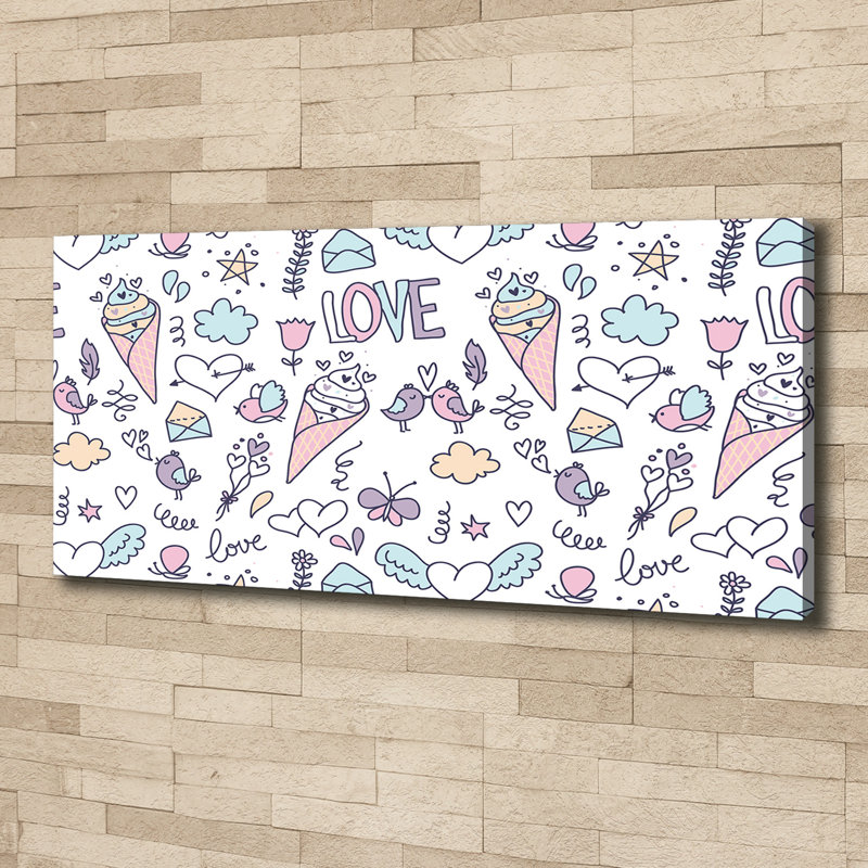 Romantic Pattern - No Frame Print on Canvas