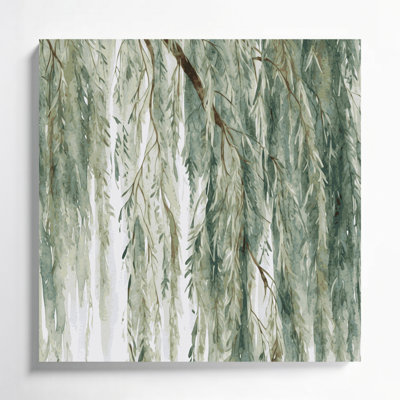 "Watercolor Botanical 86", art mural sur toile verte