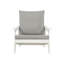 Canapé d'extérieur simple avec coussin toutes saisons, blanc / gris