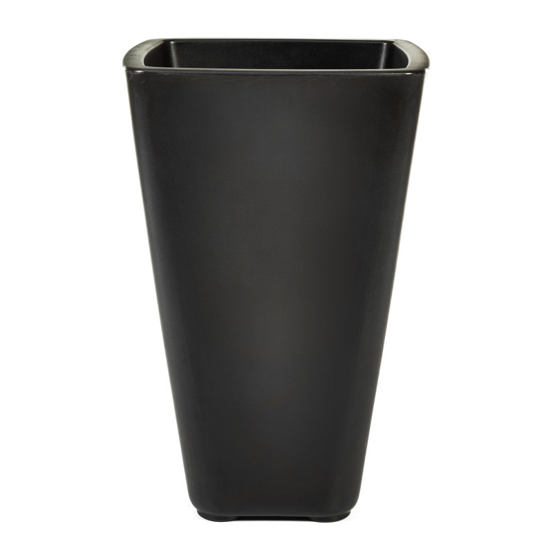 Bridgeview Dark Cedar Square Tapered Self-Watering Planter, 32 Gallon