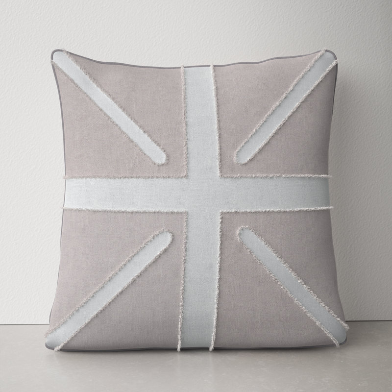 Hans Linen Throw Pillow, 22" x 22", Slate, Down