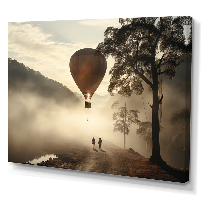 Brume de montgolfière sur toile, Toile tendue, H 16 po x l 32 po x P 1 po