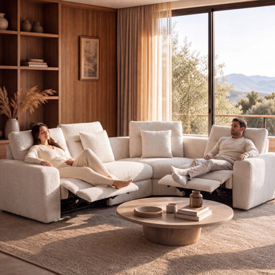 Canapé modulaire inclinable électrique de luxe Talmo COLAMY AUREN, tissu chenille souple certifié OEKO-TEX, canapé de salon moderne