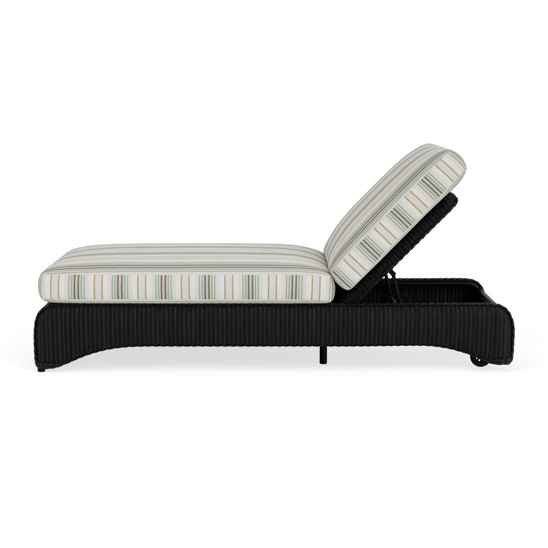 Loom Outdoor Chaise Lounge, Jansen Eucalyptus, Ebony