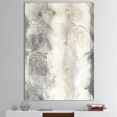 Abstract Canvas Wall Art, Gray Circle Modern Print - Gray Circles I