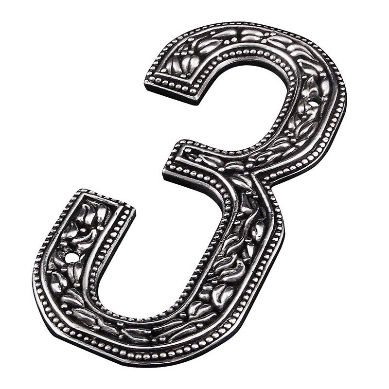 5 po. Numéro de maison San Michele, Laiton antique, 3