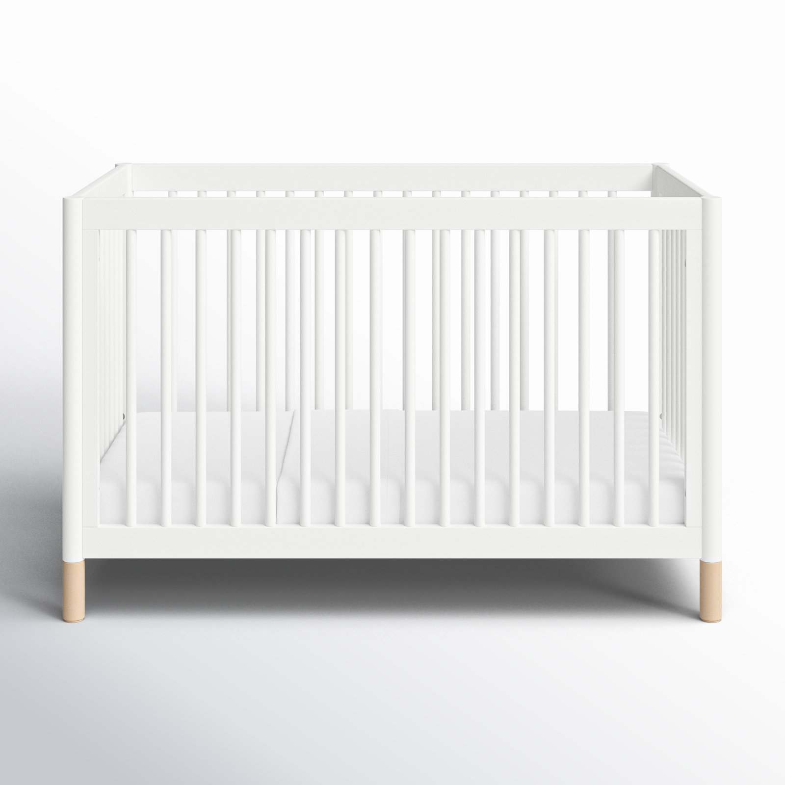 Gelato Pine 4-in-1 Convertible Crib, White/Washed Natural