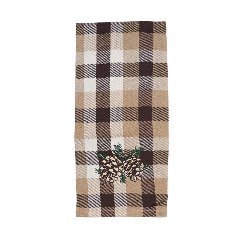 Serviette de cuisine écossaise en coton tissé Pinecone