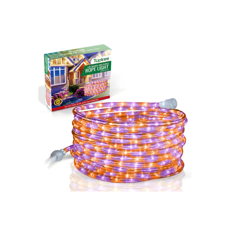 Tupkee LED Rope Light Purple - For Indoor And Outdoor Use, 24 Feet (7.3 M) - 10MM Diameter - 144 LED Long Life Bulbs Rope Tube Lights