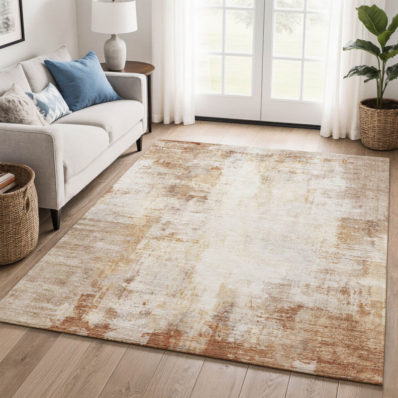 Premium Machine Washable Mayfield  modern Rug, 8' x 10', Copper