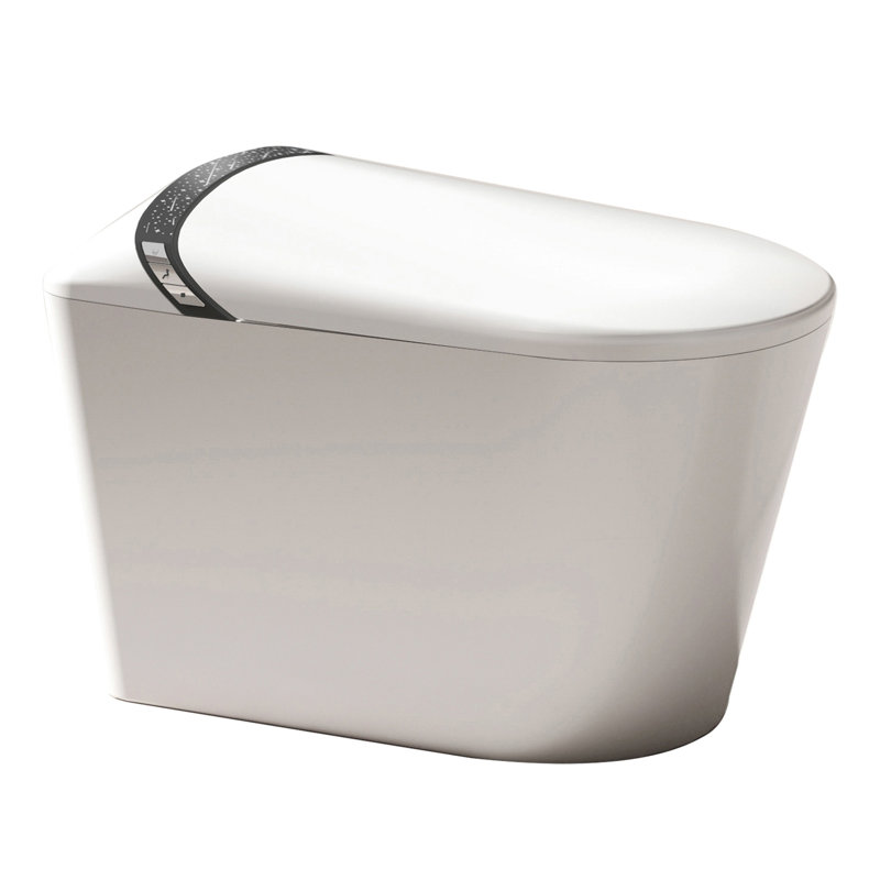 Elongated Smart Toilet With Bidet Built In,Tankless Design For Bathroom, Auto Open/Close Seat, Foot Kick, LED Display,Night Light, Warm Water & Dryer,White