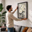 White Chrysanthemums Japandi - Framed Print-1791117194-1791117197