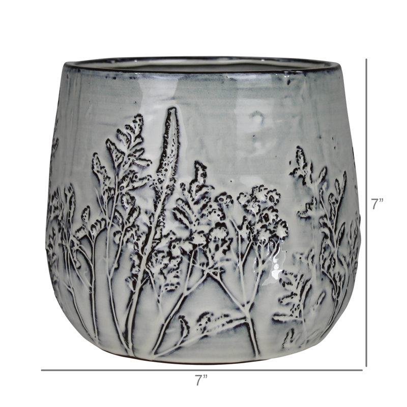 Wildflower Cachepot, Ceramic - 6”