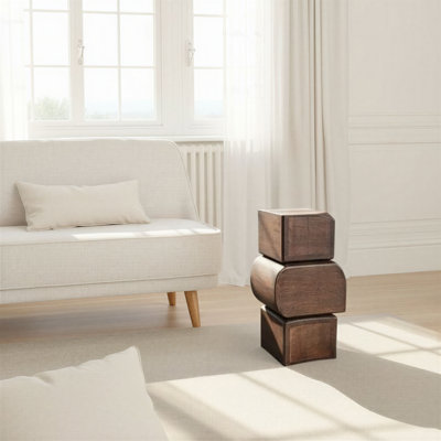 Table d'appoint en bois de manguier