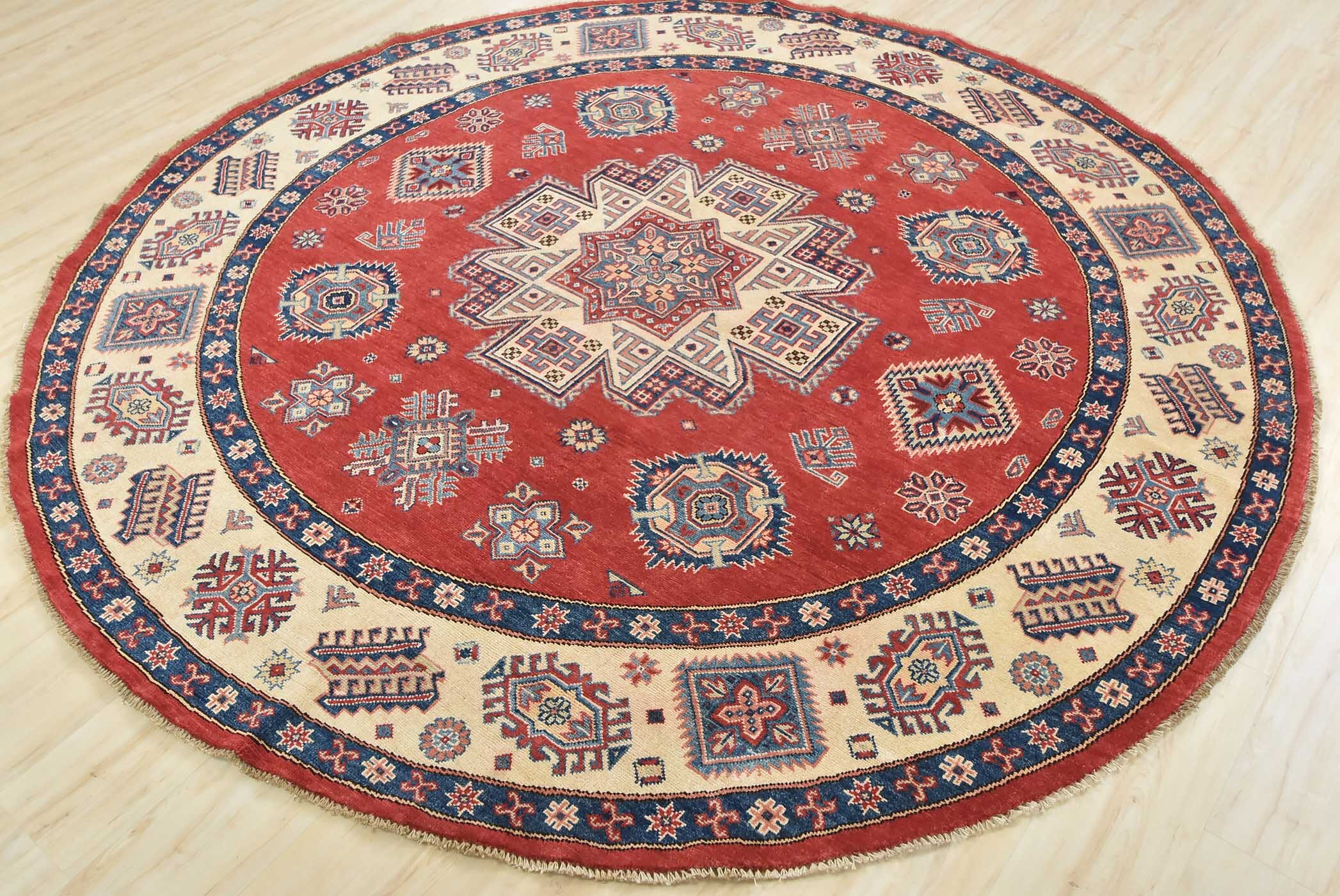 Geometric Wool Kazak Accent Rug 2x3