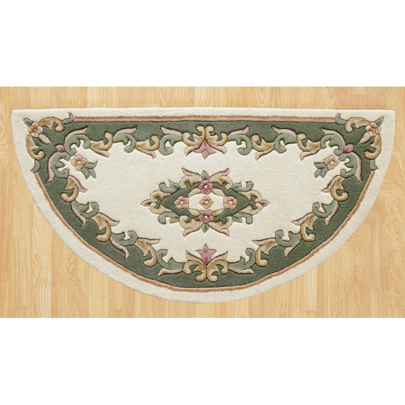 Hounslow Oriental Wool Area Rug, Semi Circle 69 x 137cm