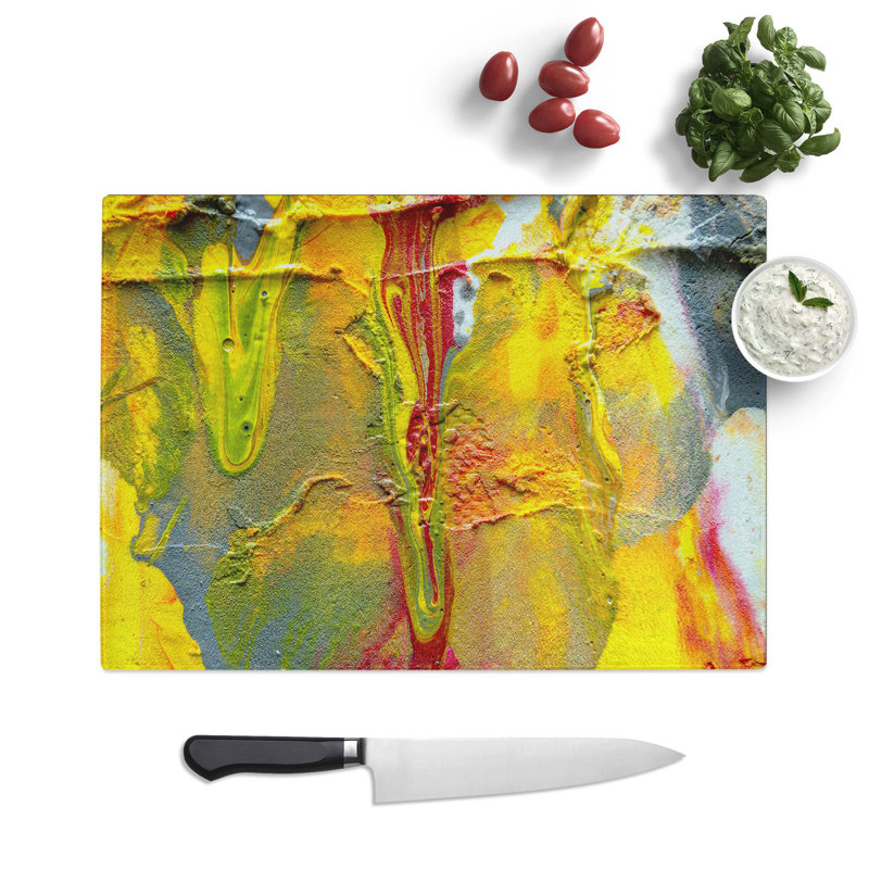 Tempered Glass Art Painting Vol.11 Chopping Board, 39 cm W x 28.5 cm L