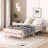Modern Design Twin Size Floating Platform Bed Frame For White Washed Color-1062046680-1062046683