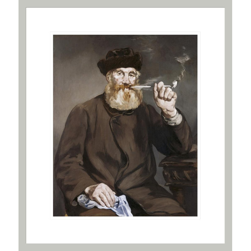 «Man smoking a tuyau» par impression giclée encadrée, H 20,86 po x l 17,75 po