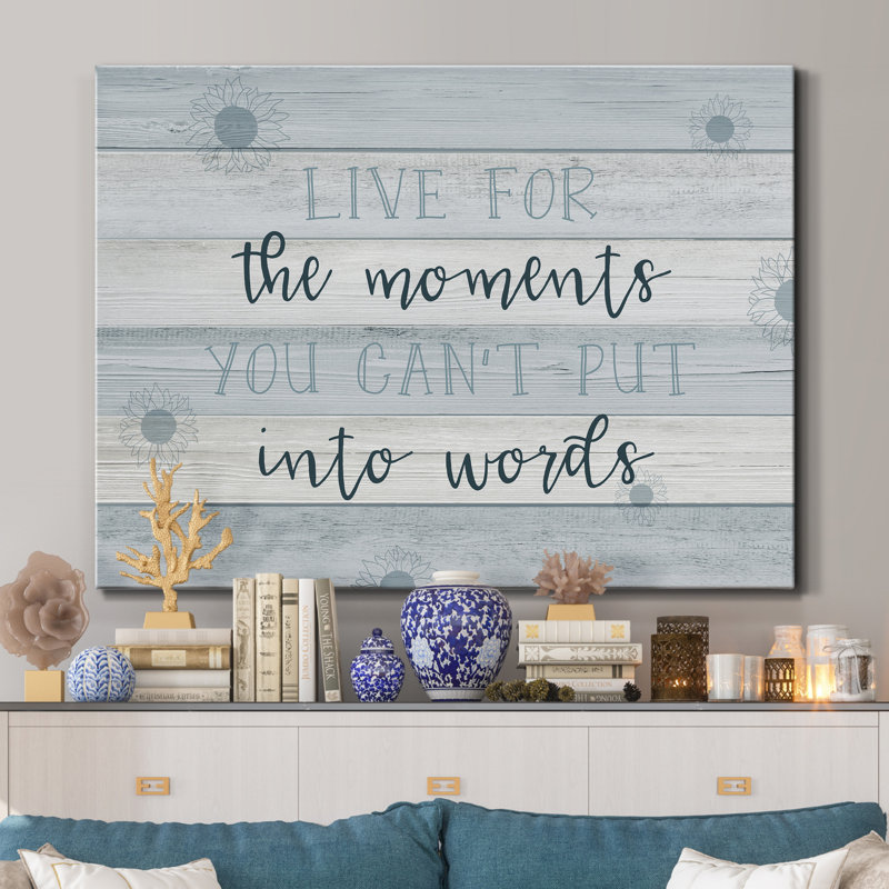 Reproduction d’art textuel sur toile tendue moments into Words, H 40 po x l 30 po x P 1 po