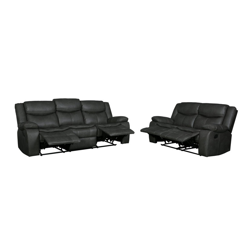 Apollonie 2 - Piece Faux Leather Living Room Set, Gray