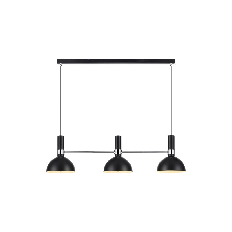 Keanu 3 - Light Kitchen Island Pendant, Black/Chrome