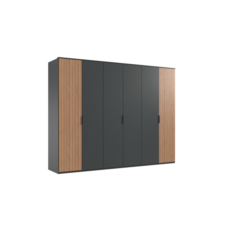 Nakeena 6 Door Manufactured Wood Wardrobe, Wood/Black